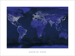 Art Print Earth by Night 80x60cm
