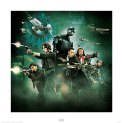 Art Print Star Wars - Rogue One Attack 40x40cm