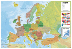 Poster Map of Europe - Physical Politic - Italian - 91,5x61cm