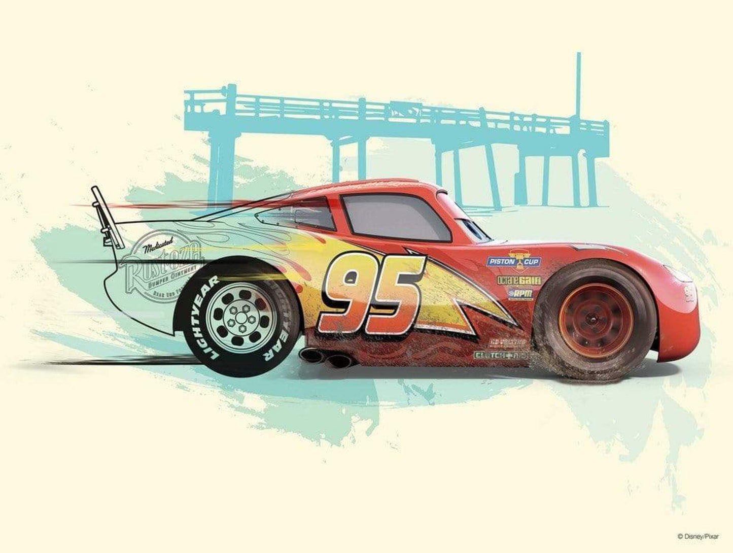 Art Print Cars - Lightning McQueen - 40x30cm
