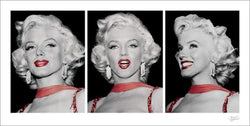 Art Print Marilyn Monroe - Red Dress Triptych 100x50cm