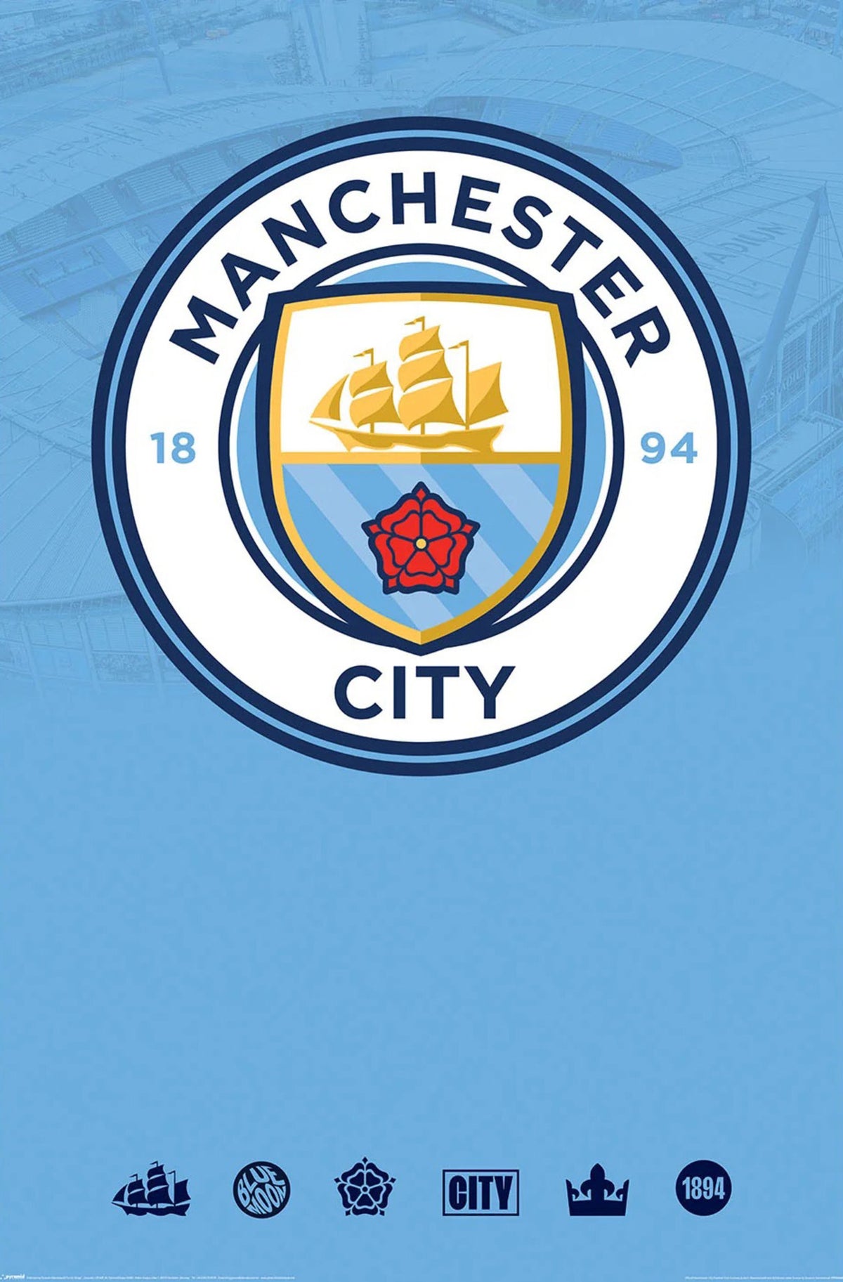Poster Manchester City Club Crest 61x91,5cm