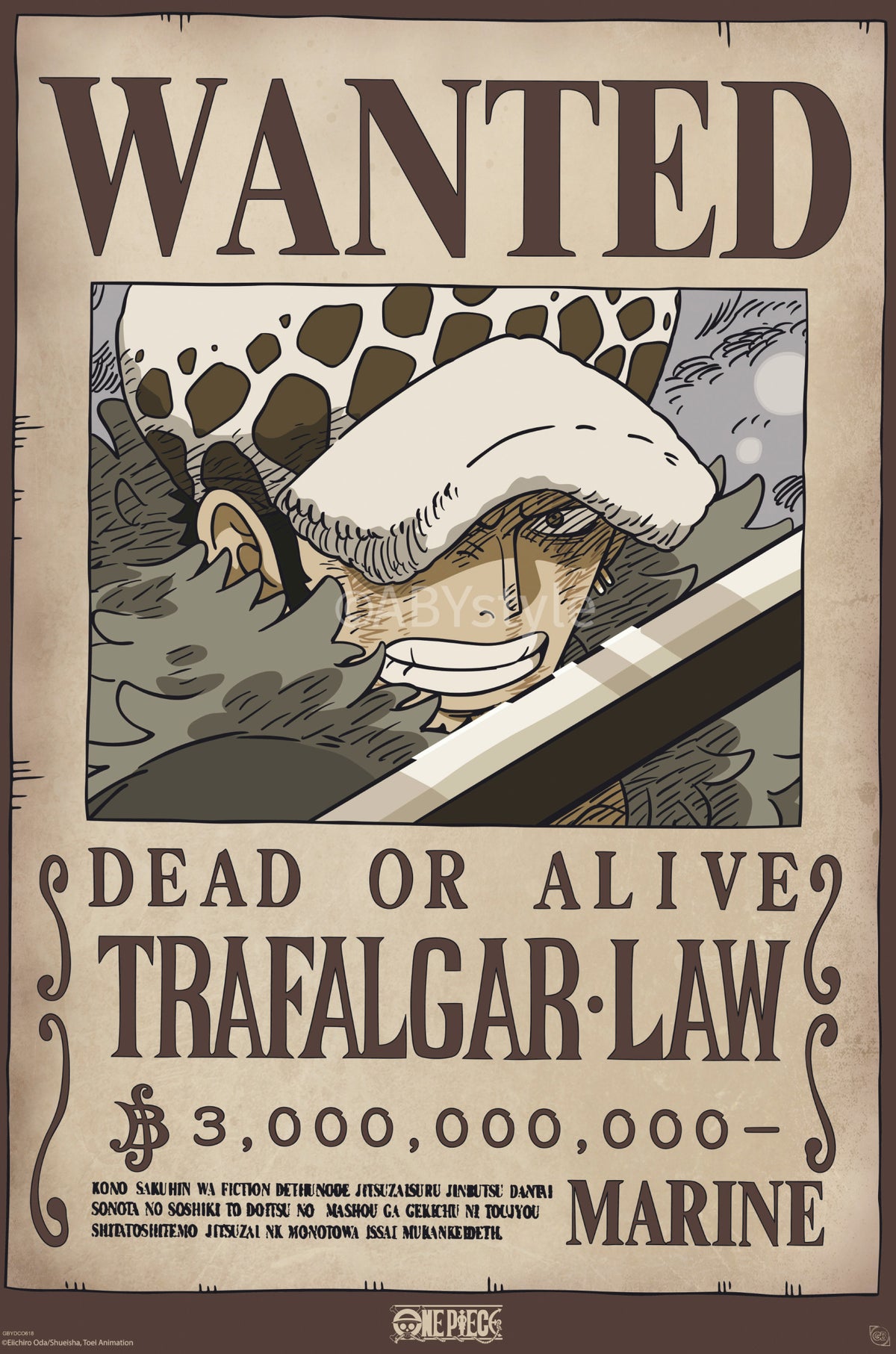 Poster One Piece - Wanted Law Wano 61x91,5cm