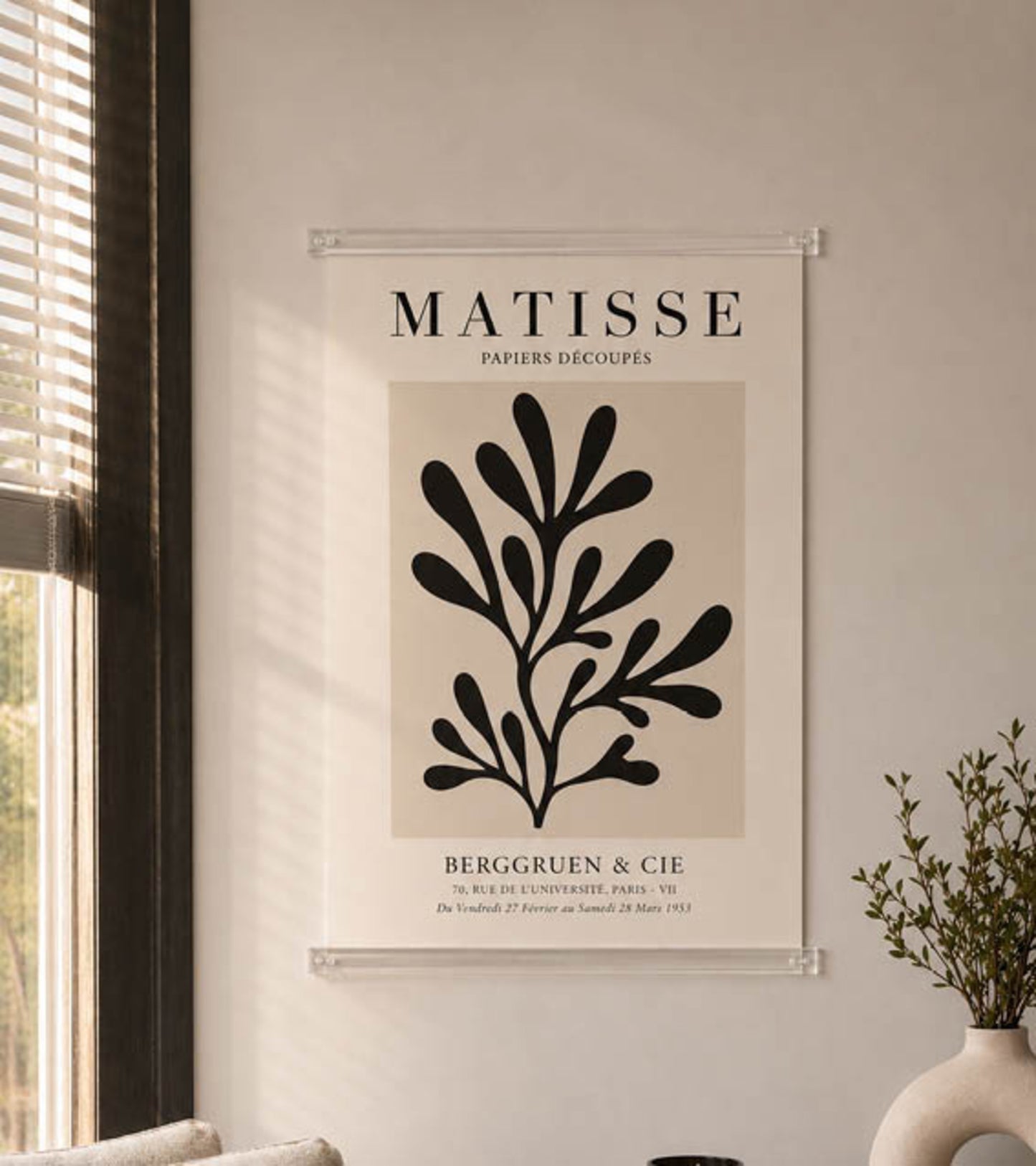 Poster Hangers Transparent 40cm - Strips with Hole Groove