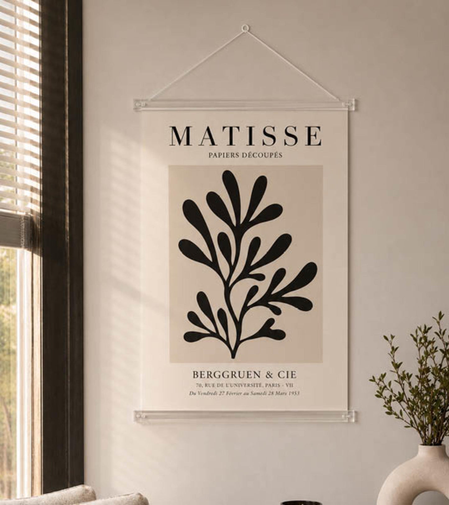 Poster Hangers Transparent 40cm - Strips with hanging Eyelets
