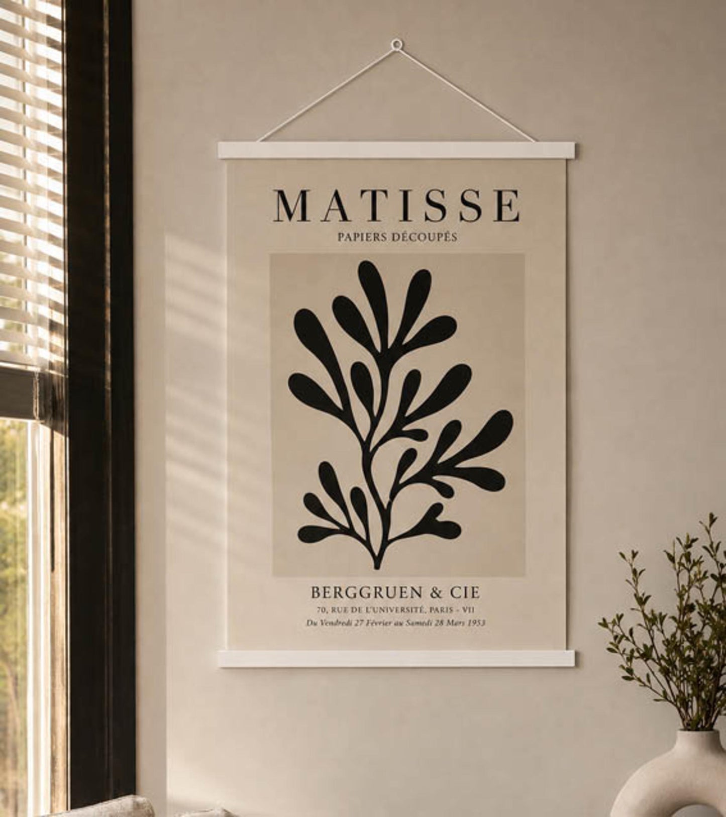 Poster Hangers White 93 cm - Strips with hanging Eyelets