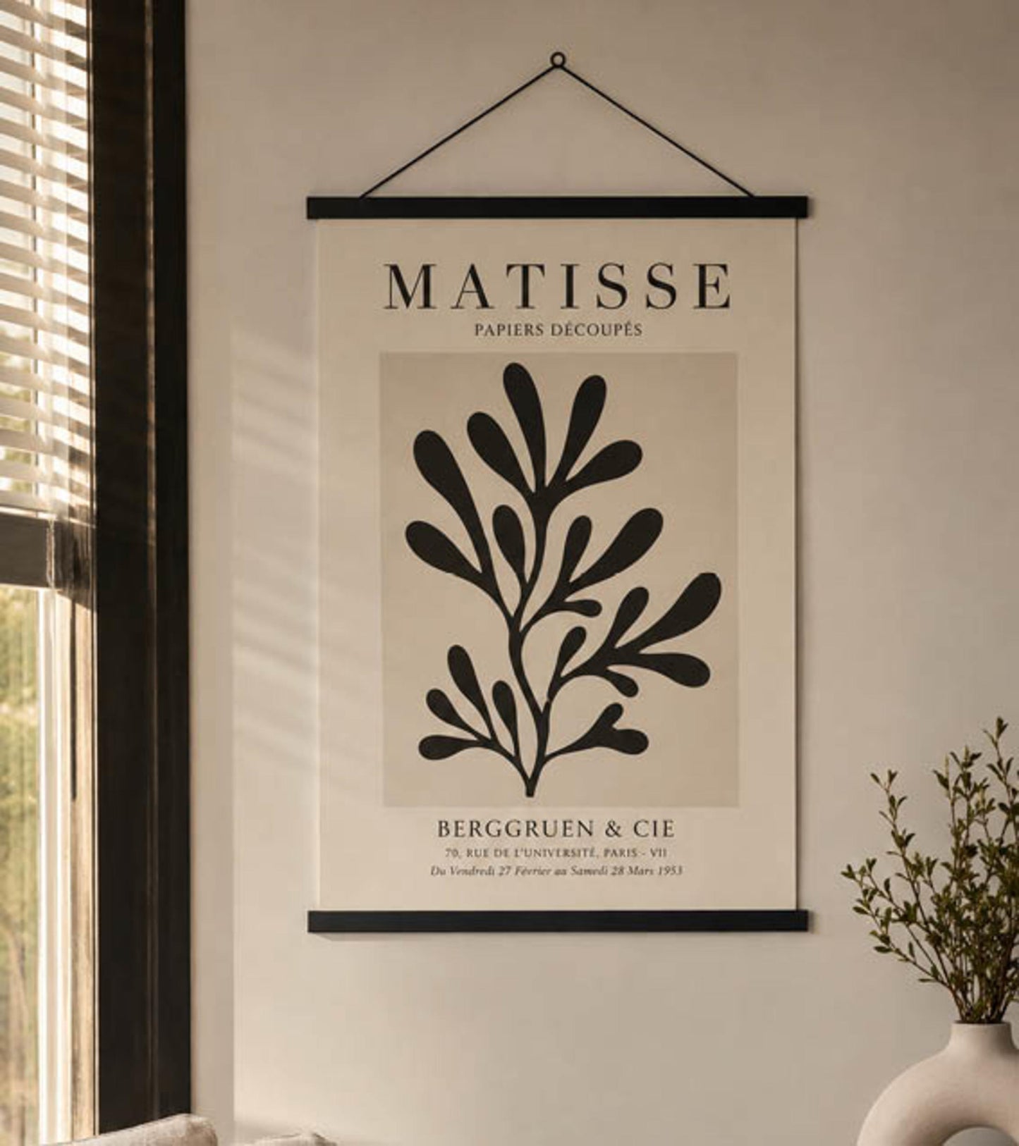 Poster Hangers Black 40cm - Strips with hanging Eyelets