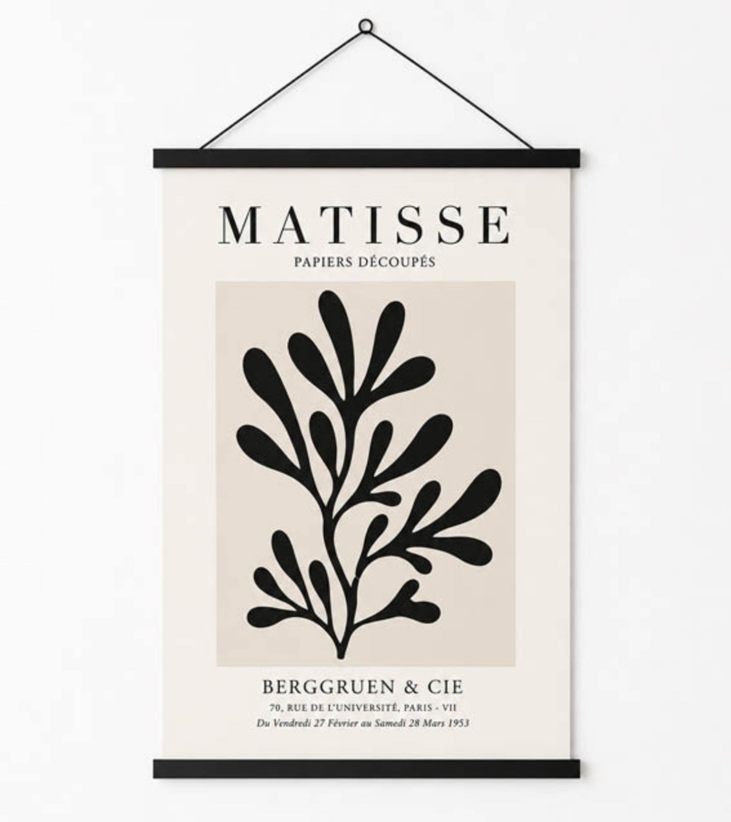Poster Hangers Black 40cm - Strips with hanging Eyelets