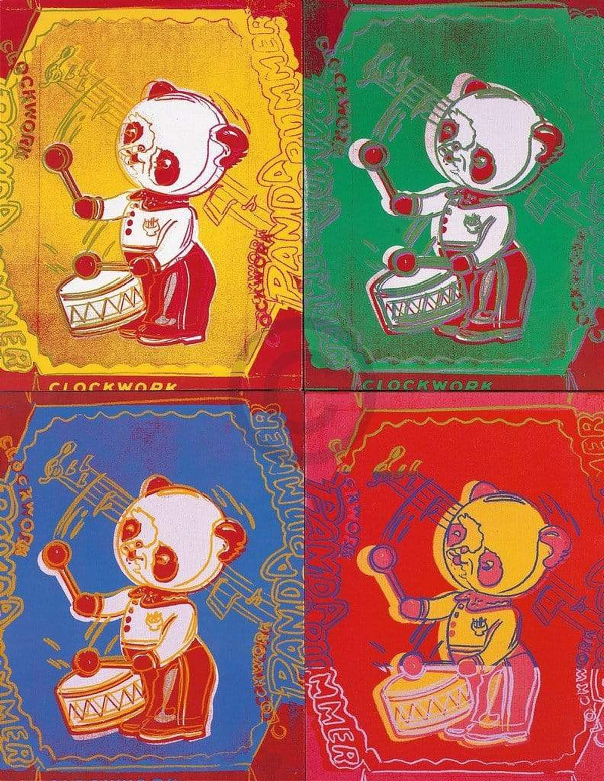 Art Print Andy Warhol - Four Pandas 1983 65x84cm