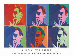Art Print Andy Warhol - A Set of Six Self-Portraits 86x66cm