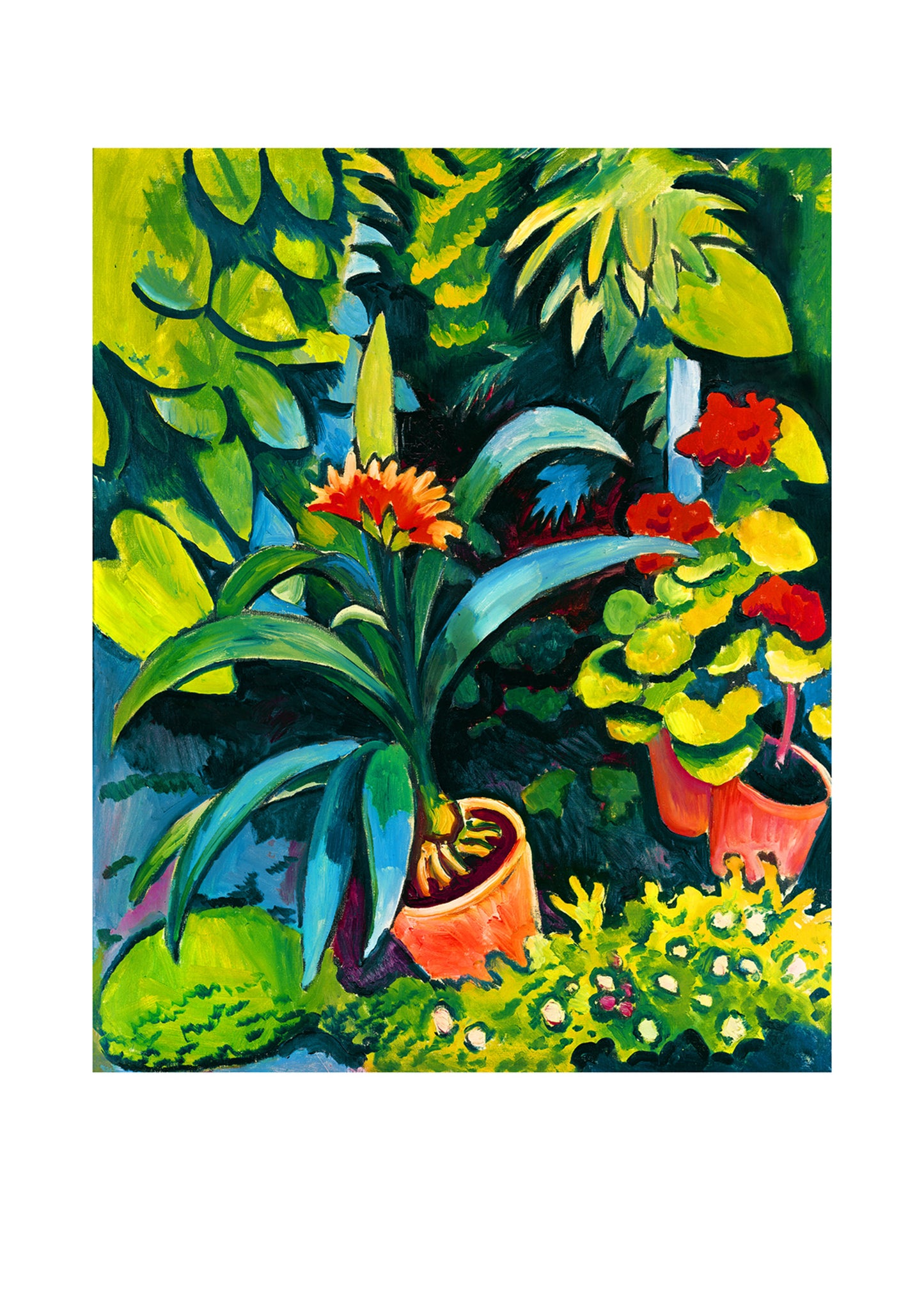 Art Print August Macke - Blumen im Garten 50x70cm