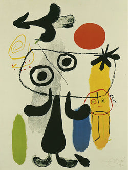Art Print Joan Miro - Figur gegen rote Sonne II 70x100cm
