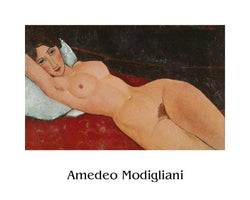 Art Print Amedeo Modigliani Liegender Frauenakt auf weißem Kissen 50x40cm