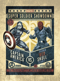 Art Print Marvel Comics Captain America VS Red Skull 30x40cm