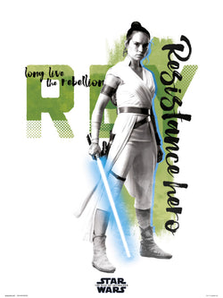Art Print Star Wars Episode IX Rey Resistance Hero 30x40cm