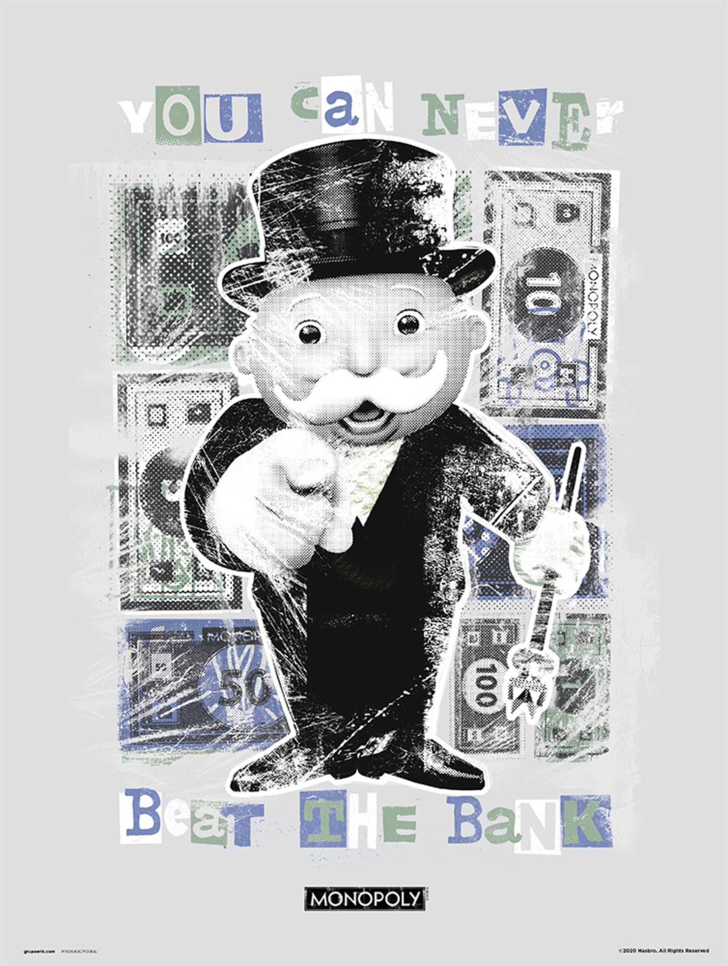 Art Print Monopoly You Can Never Beat The Bank 30x40cm