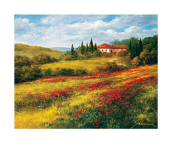 Art Print Heinz Schölnhammer - Landschaft mit Mohn I 60x50cm