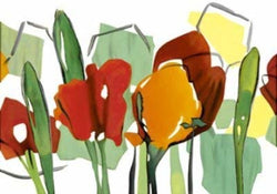 Art Print Walter Muth - Rote Blumen Trilogie II 100x70cm