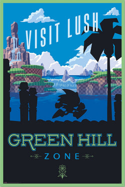 Poster Sonic The Hedgehog Visit Lush Green Hill Zone 61x91,5cm