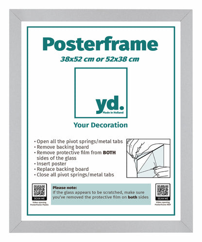 Poster Frame 38x52cm Silver Matte MDF Parma