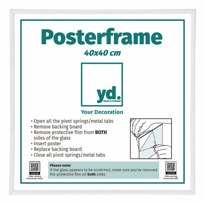Poster Frame 40x40cm White High Gloss Plastic Paris
