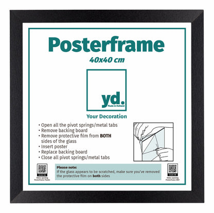 Poster Frame 40x40cm Black Matte MDF Parma