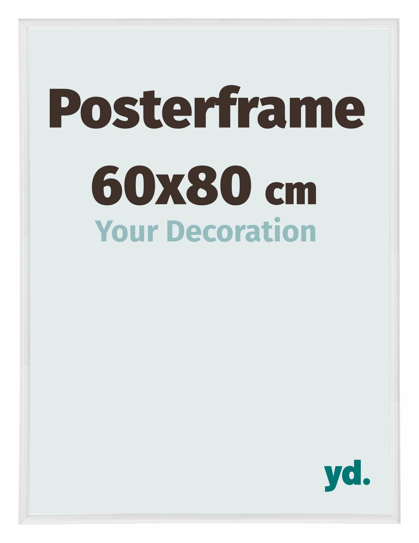Poster Frame 60x80cm White High Gloss Plastic Paris