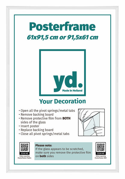 Poster Frame 61x91,5cm White High Gloss Plastic Paris