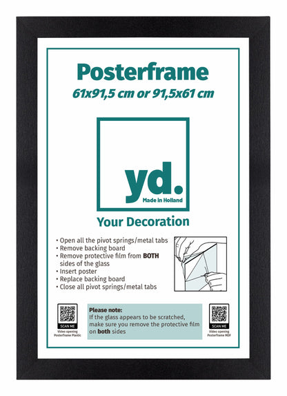 Poster Frame 61x91,5cm Black Matte MDF Parma