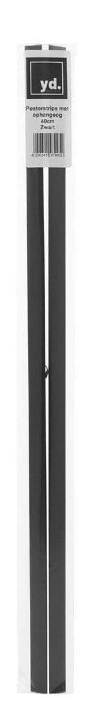 Poster Hangers Black 40cm - Strips with hanging Eyelets