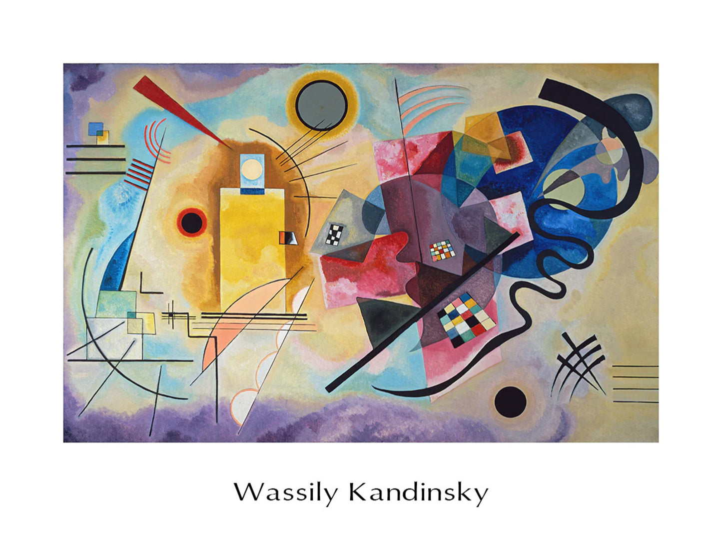 Art Print Wassily Kandinsky - Jaune, Rouge, Bleu 80x60cm