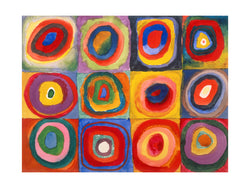 Art Print Wassily Kandinsky - Farbstudie Quadrate 80x60cm