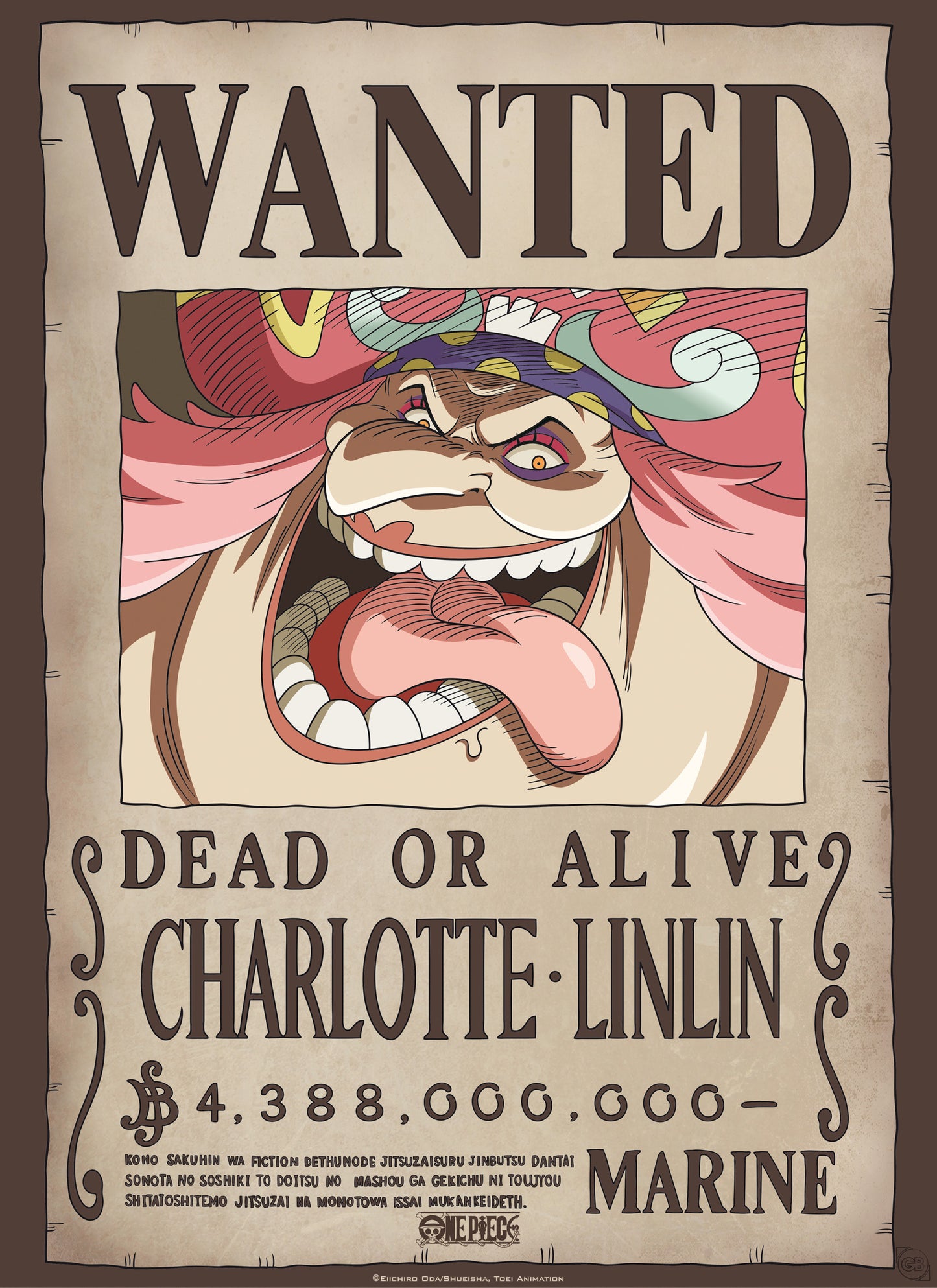 Poster One Piece Wanted Big Mom 38x52cm