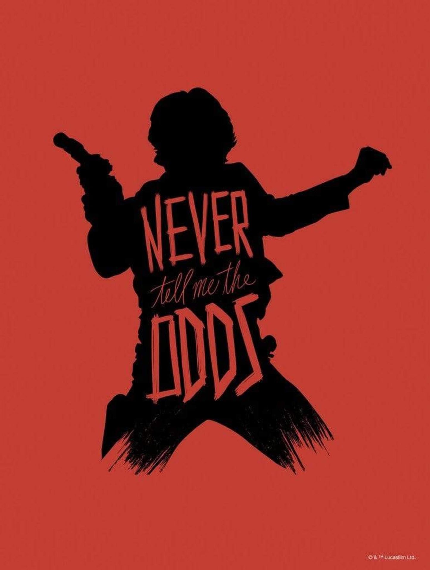 Art Print Star Wars Silhouette Quotes Han Solo 30x40cm