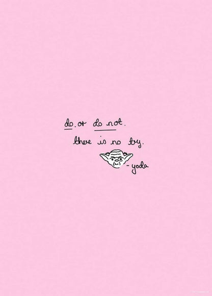 Art Print Star Wars Quote Yoda Cute 50x70cm