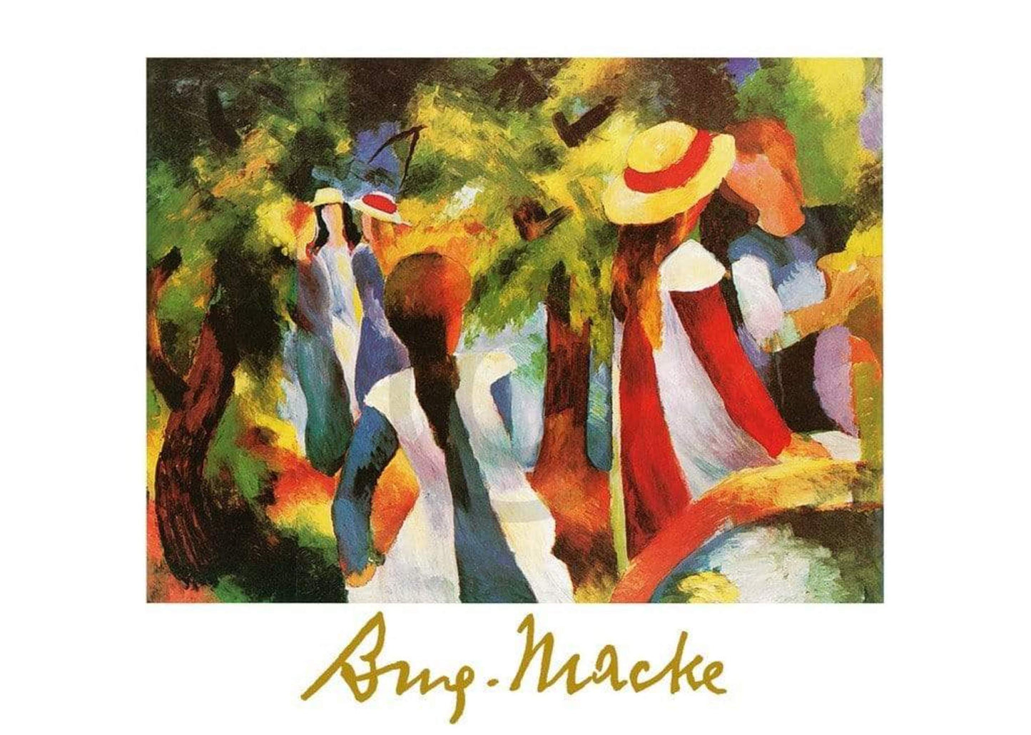 Art Print August Macke - Ragazze sotto gli alberi 70x50cm