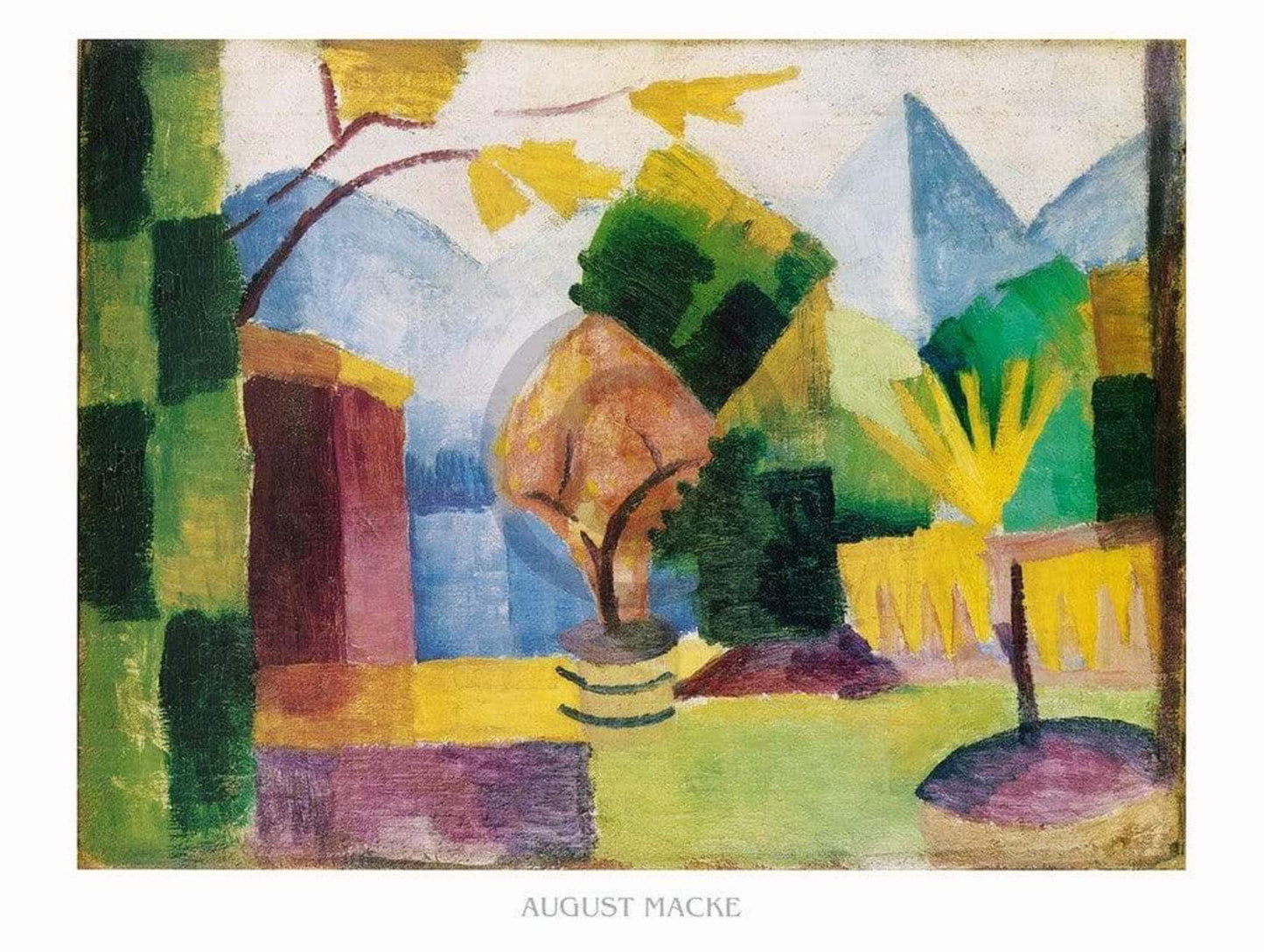 Art Print August Macke - Garten am Thuner See 80x60cm