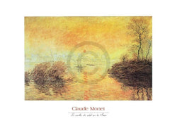 Art Print Claude Monet - Le coucher du soleil la Seine 70x50cm