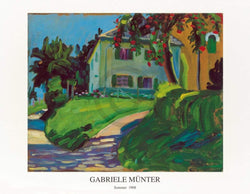 Art Print Gabriele Münter - Sommer 1908 Haus mit Apfelbaum 90x70cm