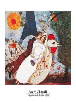 Art Print Marc Chagall - Les fiances 60x80cm