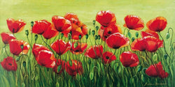 Art Print Marianne Bernhardt - Klatschmohnwiese 100x50cm
