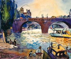 Art Print Michael Leu - Evening by the Seine 60x50cm