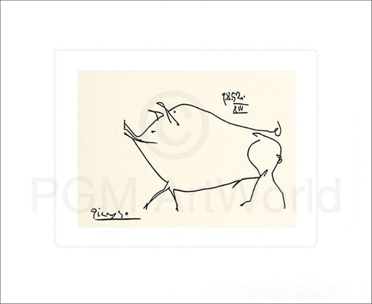 Art Print Pablo Picasso - Le petit cochon 60x50cm