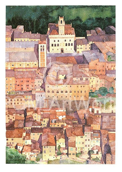 Art Print Ralf Westphal - Mittelalterliche Bergstadt Montepulciano, Toskana 50x70cm