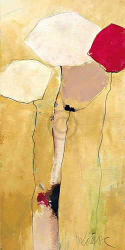 Art Print Anne L. Strunk - White flowers with red 2 50x100cm