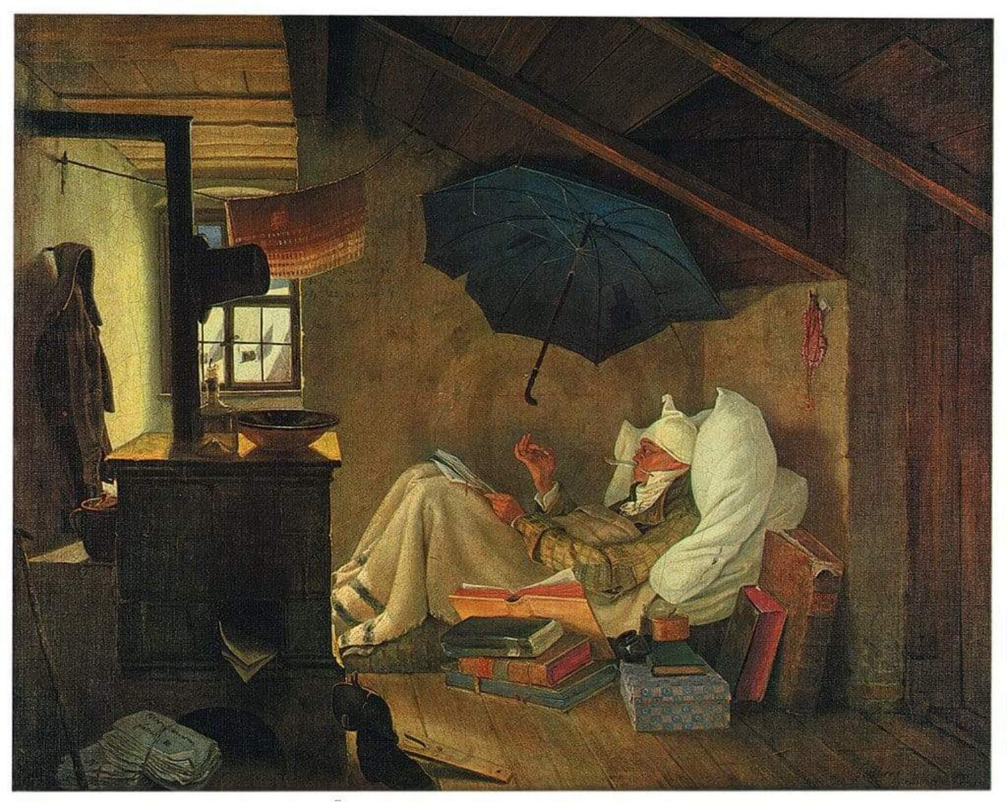 Art Print Carl Spitzweg - Der arme Poet 60x48cm