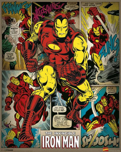 Poster Marvel Comics Iron Man Retro 40x50cm