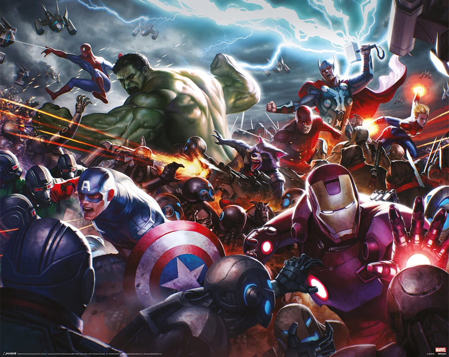 Poster Marvel Future Fight Heroes Assault 50x40cm