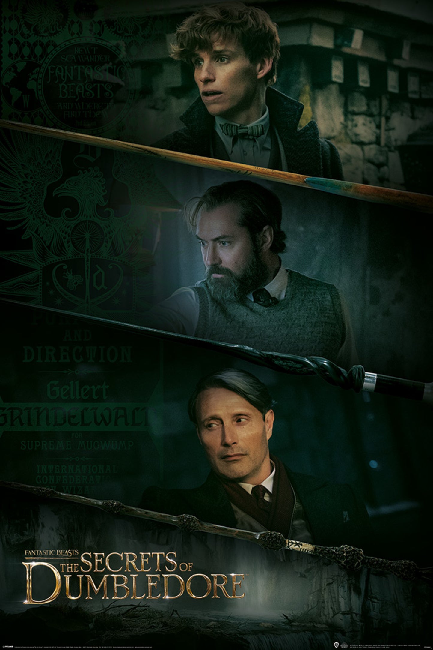 Poster Fantastic Beasts The Secrets of Dumbledore Three Wands 61x91,5cm