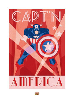 Art Print Marvel Deco Captain America 60x80cm